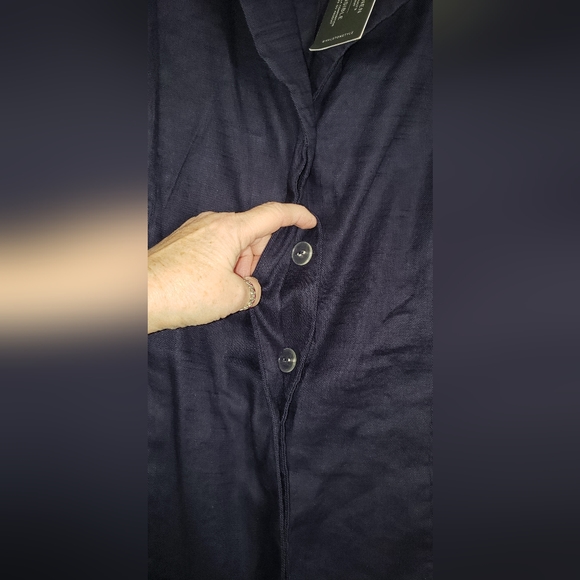 H by Halston Sleeveless Linen Dress Navy Blue size 8. NWT - Picture 7 of 12